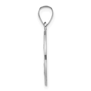14k White Gold Polished and Satin Hollow St Nicholas Medal Pendant