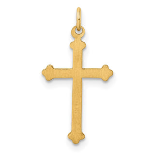 14k Yellow Gold Polished and Textured Solid Kite-Shape Cross Pendant XR1948