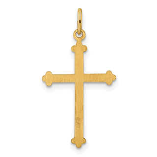 14k Yellow Gold Polished and Textured Solid Kite-Shape Cross Pendant XR1950