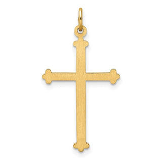 14k Yellow Gold Polished and Textured Solid Kite-Shape Cross Pendant XR1952
