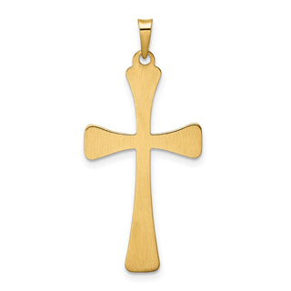14k Yellow Gold Polished Hollow Cross Pendant