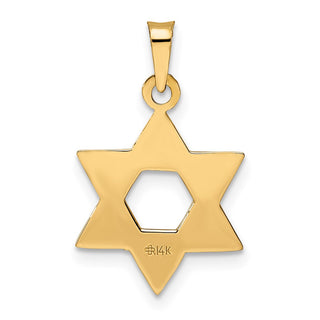 14k Rose Gold Polished Solid Star of David Pendant