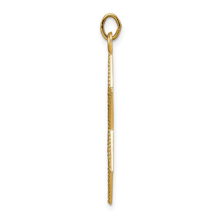 14k Yellow Gold Polished and Textured Solid Star of David Pendant XR1959