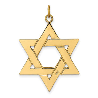14k Yellow Gold Polished Solid Star of David Pendant XR1963