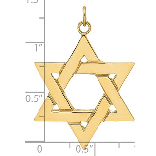 14k Yellow Gold Polished Solid Star of David Pendant XR1963