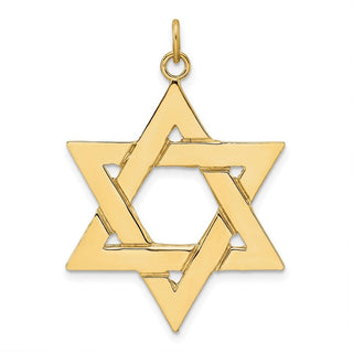 14k Yellow Gold Polished Solid Star of David Pendant XR1963