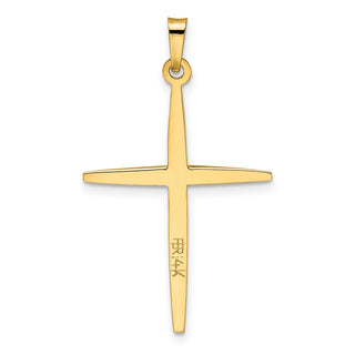 14k Two-tone Gold Polished Solid Double Cross Pendant XR1972