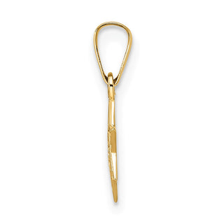 14k Yellow Gold Polished & Textured Solid Star of David Pendant