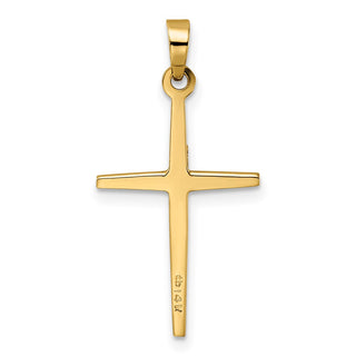14k Two-tone Gold Polished Solid Double Cross Pendant XR1976