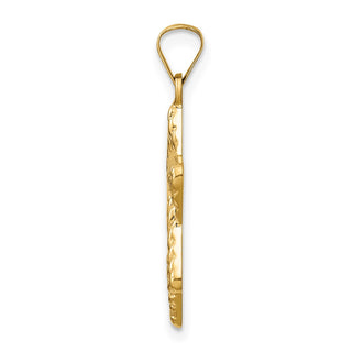 14k Yellow Gold Polished and Textured Solid Star of David Pendant XR1977
