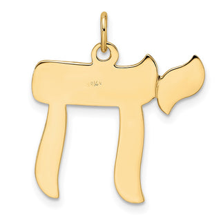 14k Yellow Gold Polished Solid Chai Symbol Charm