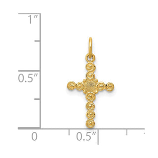 14K Yellow Gold Small Polished Cross Charm