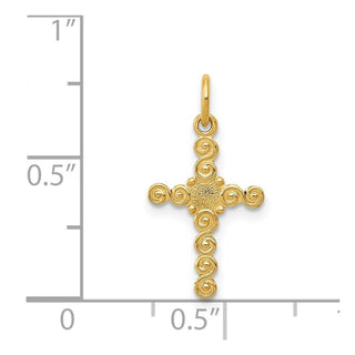 14K Yellow Gold Small Polished Cross Charm
