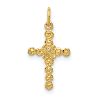 14K Yellow Gold Small Polished Cross Charm