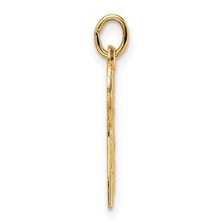 14k Yellow Gold Polished and Textured Solid Chai Symbol Charm