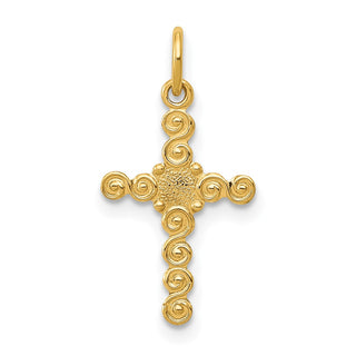 14K Yellow Gold Small Polished Cross Charm