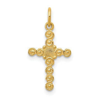 14K Yellow Gold Small Polished Cross Charm