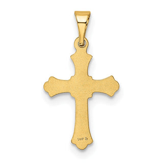 14k Yellow Gold Budded Cross Pendant XR202