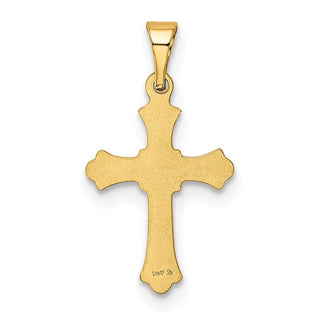 14k Yellow Gold Budded Cross Pendant XR202