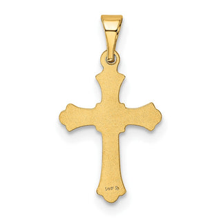14k Yellow Gold Budded Cross Pendant XR202