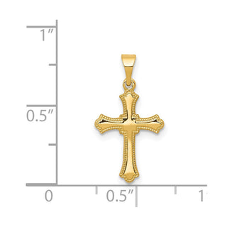 14k Yellow Gold Budded Cross Pendant XR202