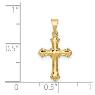 14k Yellow Gold Budded Cross Pendant XR202