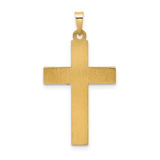 14k Two-tone Gold Polished and Twisted Hollow INRI Crucifix Pendant