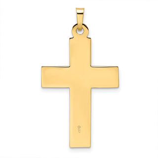14k Two-tone Gold Polished Solid INRI Crucifix Pendant XR2040