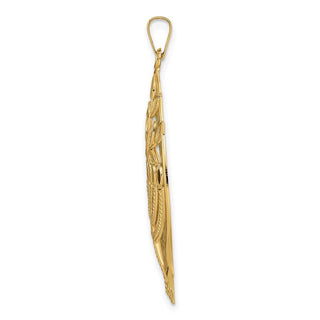 14k Yellow Gold Polished Hollow Menorah Tree of Life Pendant
