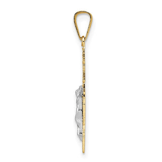 14k Two-tone Gold Solid Crucifix Pendant XR2052