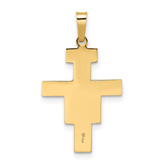 14k Two-tone Gold Solid Crucifix Pendant XR2052