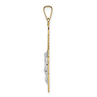 14k Two-tone Gold Solid Crucifix Pendant XR2053