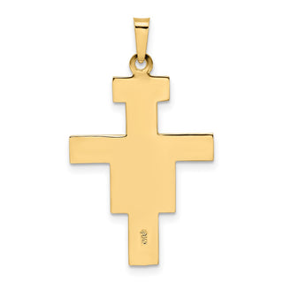 14k Two-tone Gold Solid Crucifix Pendant XR2053