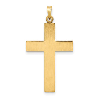 14k Two-tone Gold Polished Hollow Rosary Cross Pendant