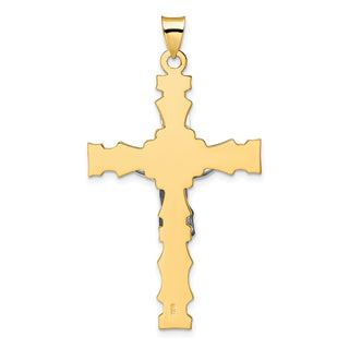 14k Two-tone Gold Solid INRI Crucifix Pendant XR2064