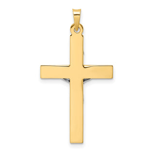 14k Two-tone Gold Polished Solid INRI Crucifix Pendant XR2069