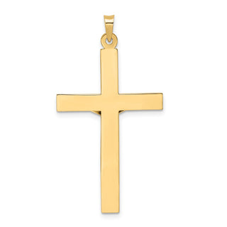 14k Two-tone Gold Polished Solid INRI Crucifix Pendant XR2071
