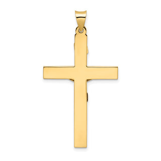 14k Two-tone Gold Polished Solid INRI Crucifix Pendant XR2073