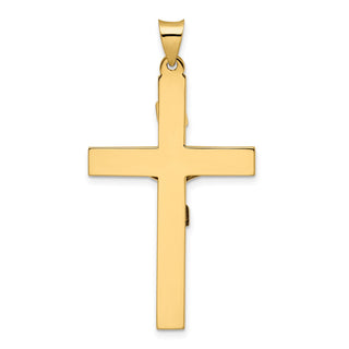 14k Two-tone Gold Polished Solid INRI Crucifix Cross Pendant XR2075