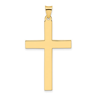 14k Yellow Gold Polished Solid Cross Pendant XR2077