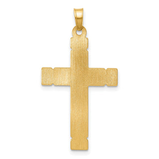 14k Two-tone Gold Hollow INRI Crucifix Pendant XR2090