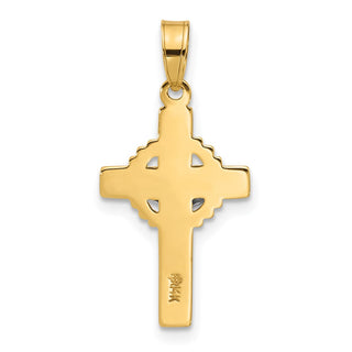 14k Two-tone Gold Hollow INRI Crucifix Pendant XR2095