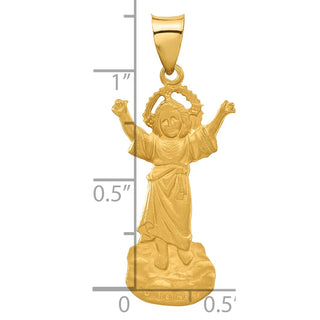 14K Yellow Gold Hollow Divine Child Jesus Figure Charm