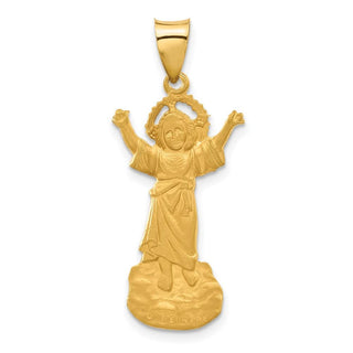 14K Yellow Gold Hollow Divine Child Jesus Figure Charm