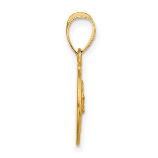 14K Yellow Gold Polished and Satin Solid Face of Jesus Medal Pendant