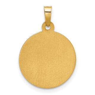 14K Yellow Gold and White Rhodium-plating Hollow Sacred Heart of Jesus Medal Pendant