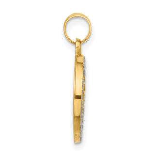 14K Yellow Gold and Rhodium-plating Hollow Lady of Guadalupe Pendant