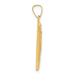 14K Yellow Gold Rectangular Hollow Miraculous Medal Pendant