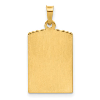 14K Yellow Gold Rectangular Hollow Miraculous Medal Pendant