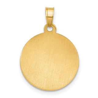 14K Yellow Gold Hollow Our Guardian Angel Medal Pendant